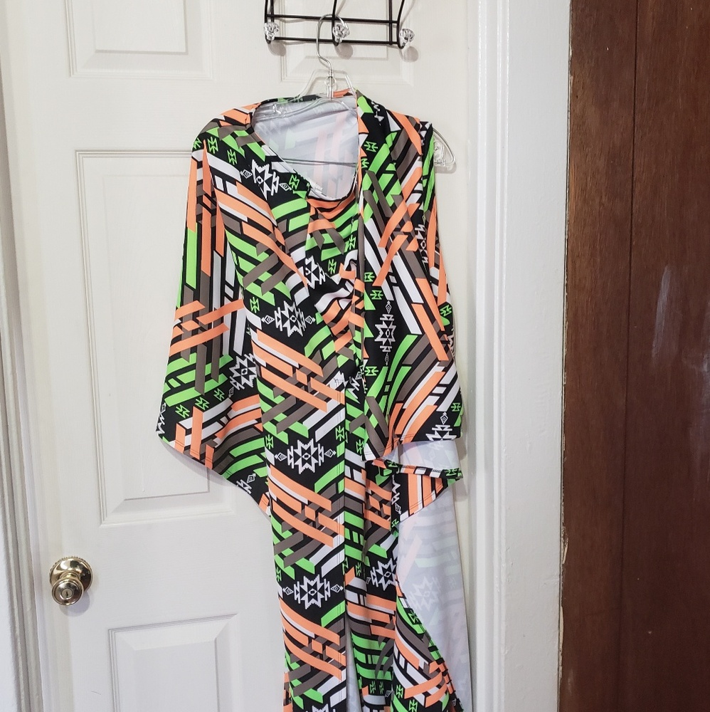 Pantsuit w/cropped top cape L